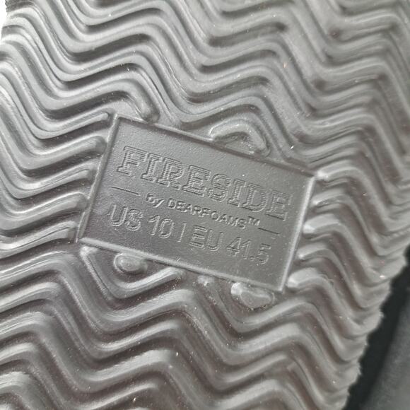 Fireside Dearfoams Womens Riverland Black Shearling Fur Lined Ankle Booties 10 - Picture 8 of 9